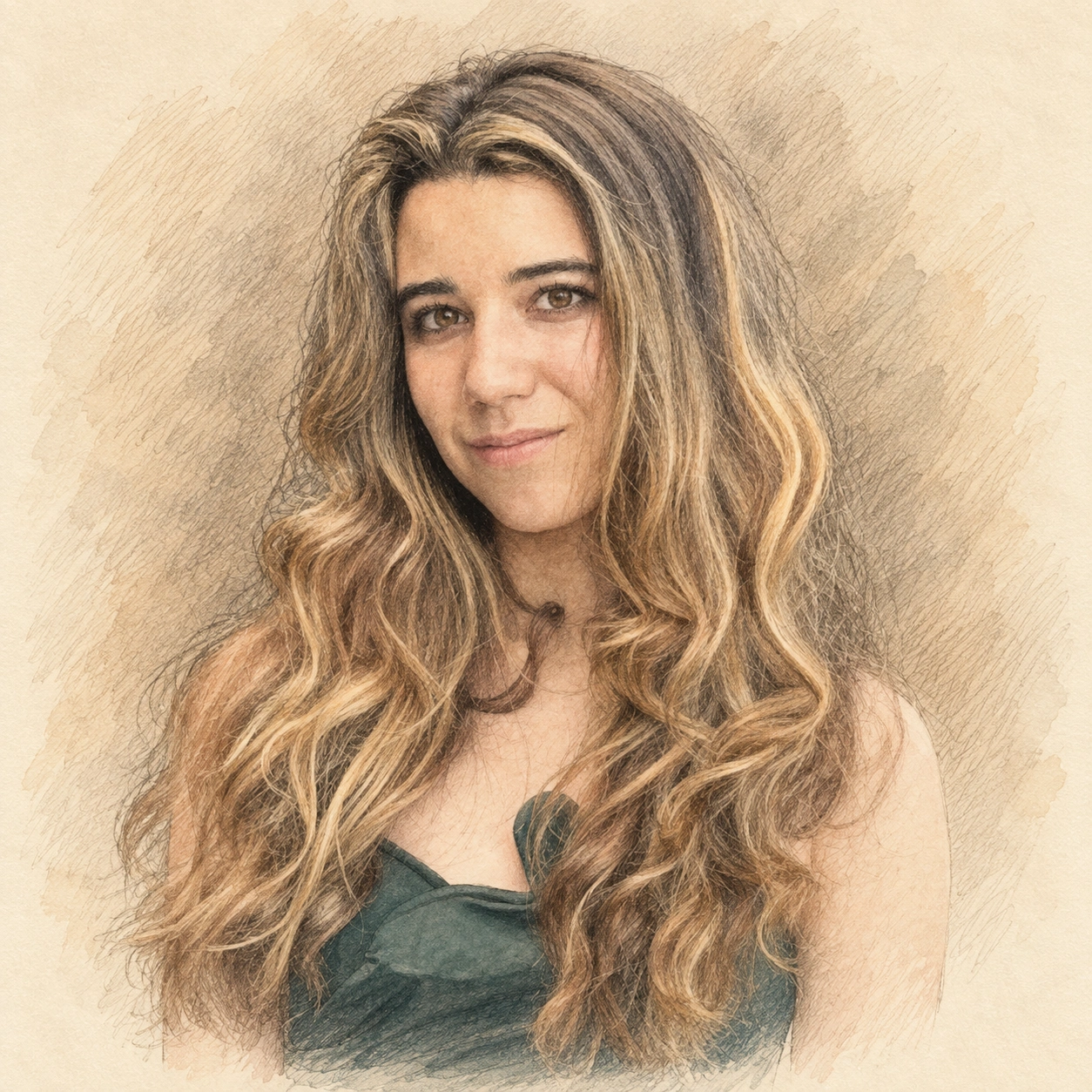 Drawn portrait of Soleil Wizman