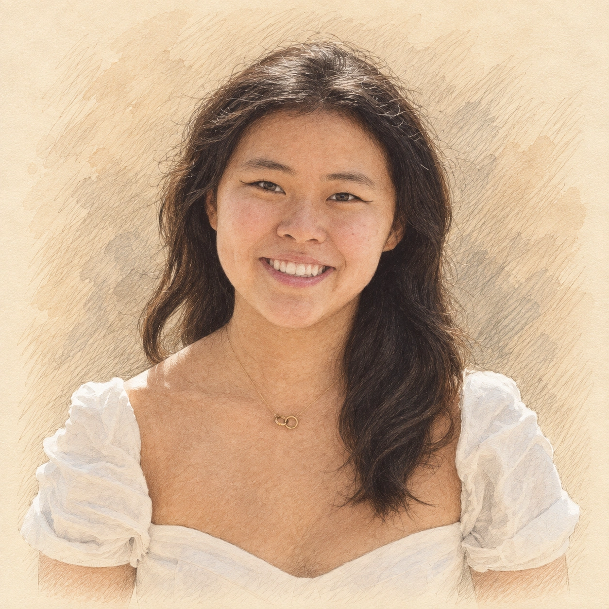 Drawn portrait of Kayla Leung
