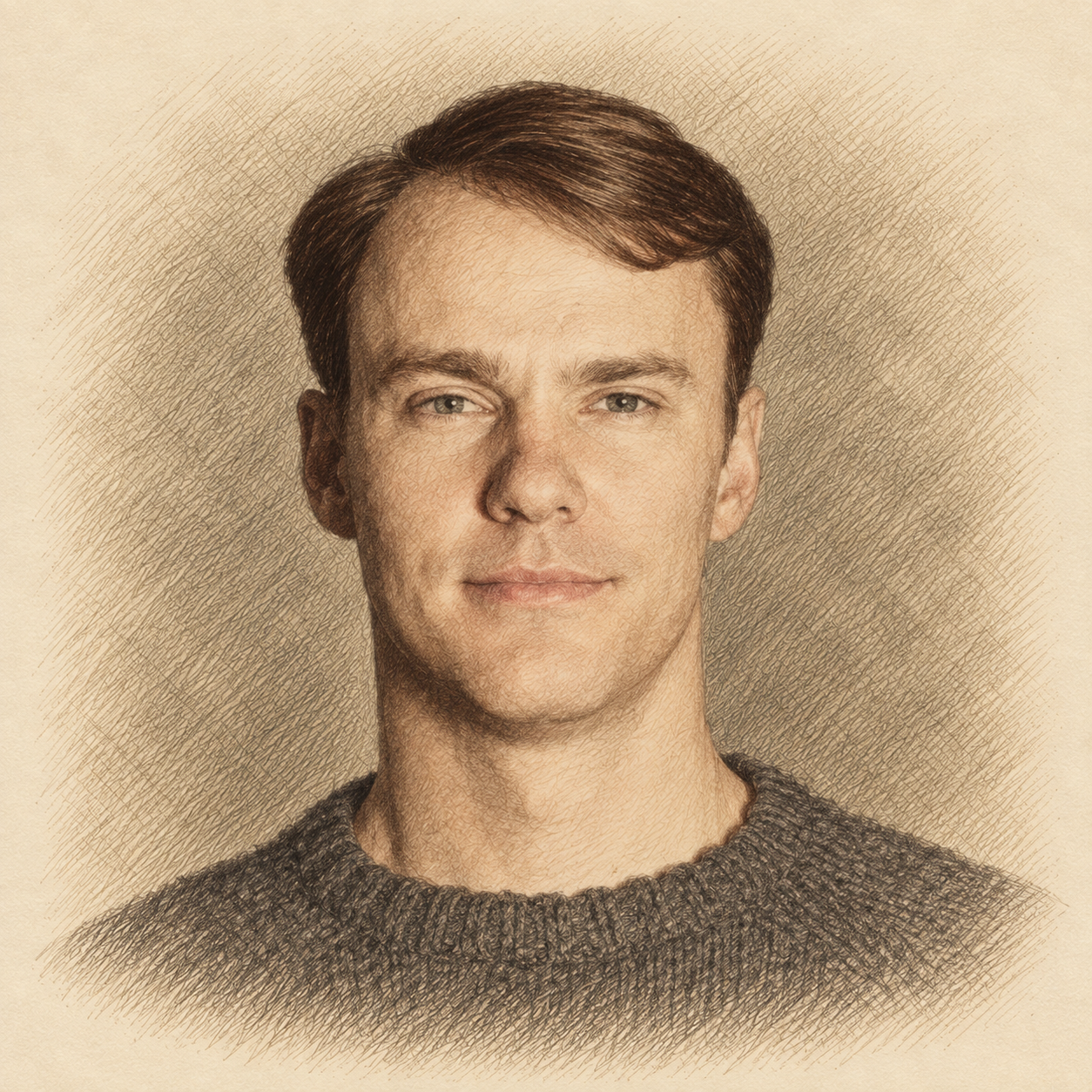 Drawn portrait of Fred Ehrsam