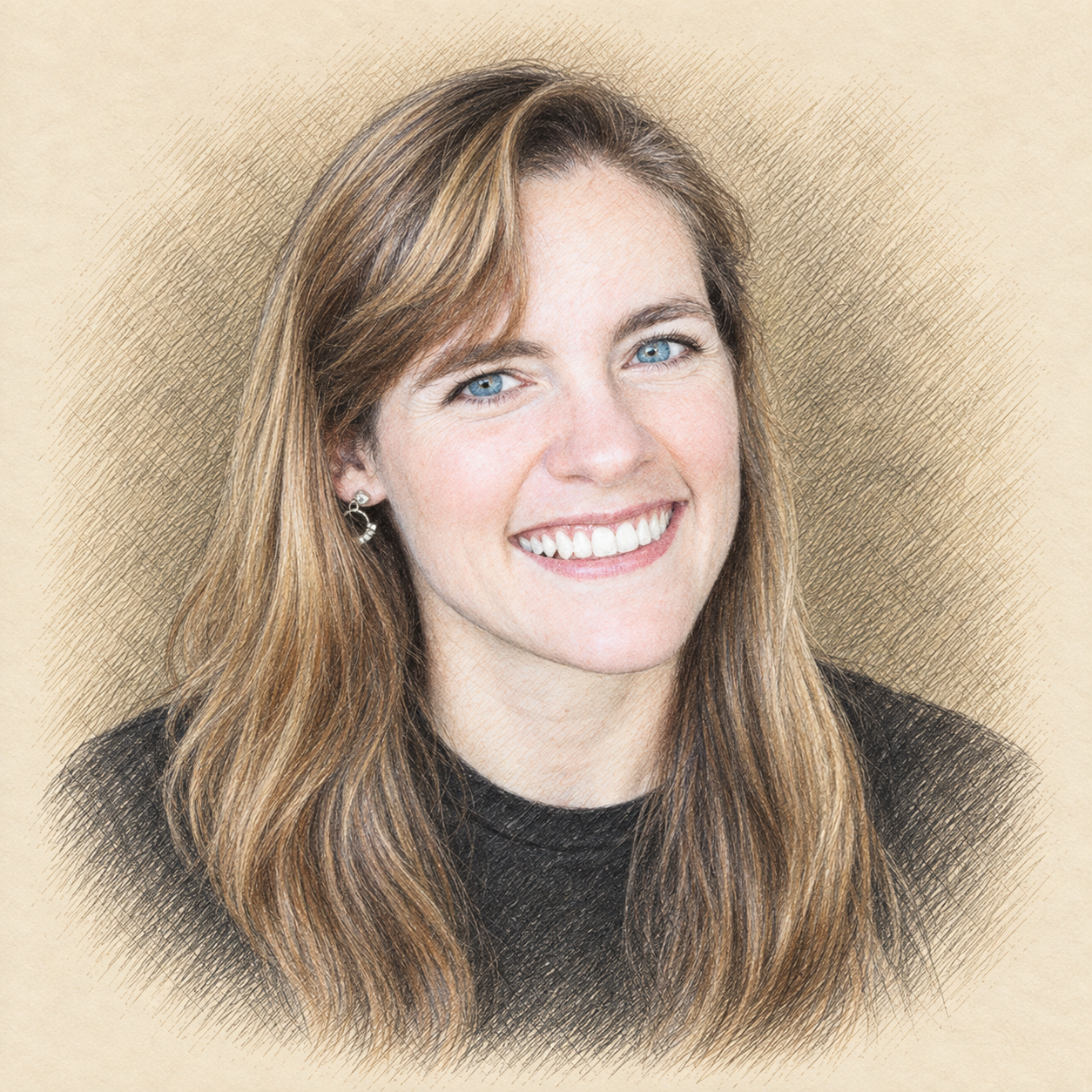 Drawn portrait of Molly Mackinlay