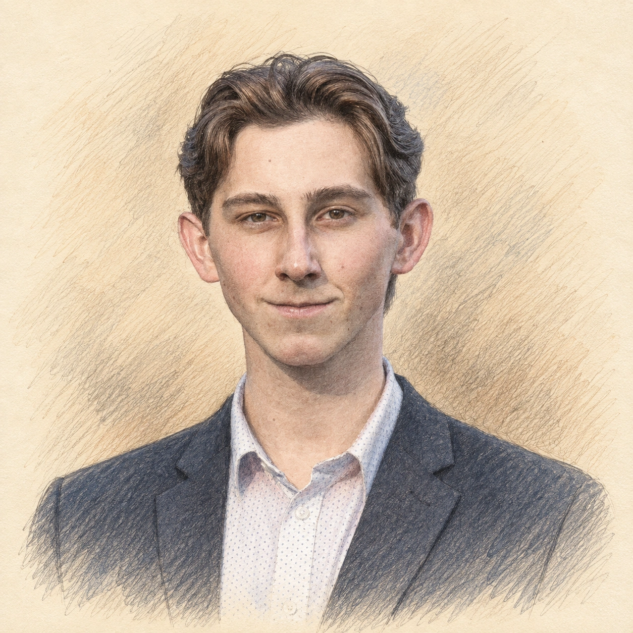 Drawn portrait of Sean Simonini