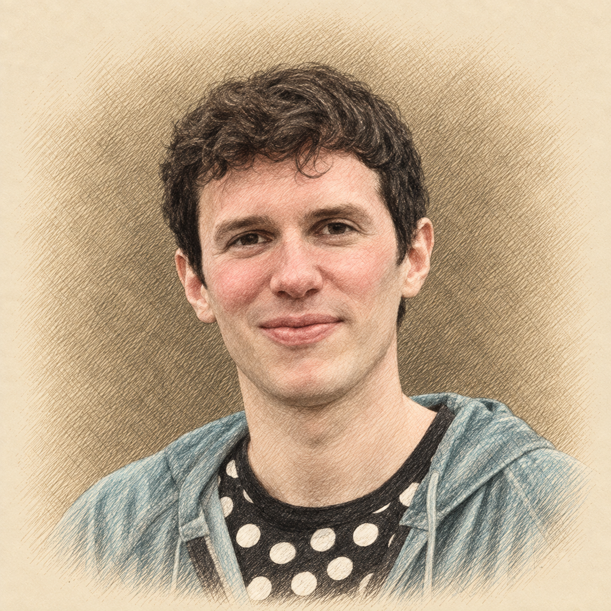 Drawn portrait of James Fickel