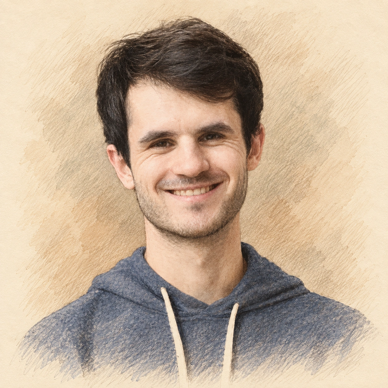 Drawn portrait of Gabriel Dolsten