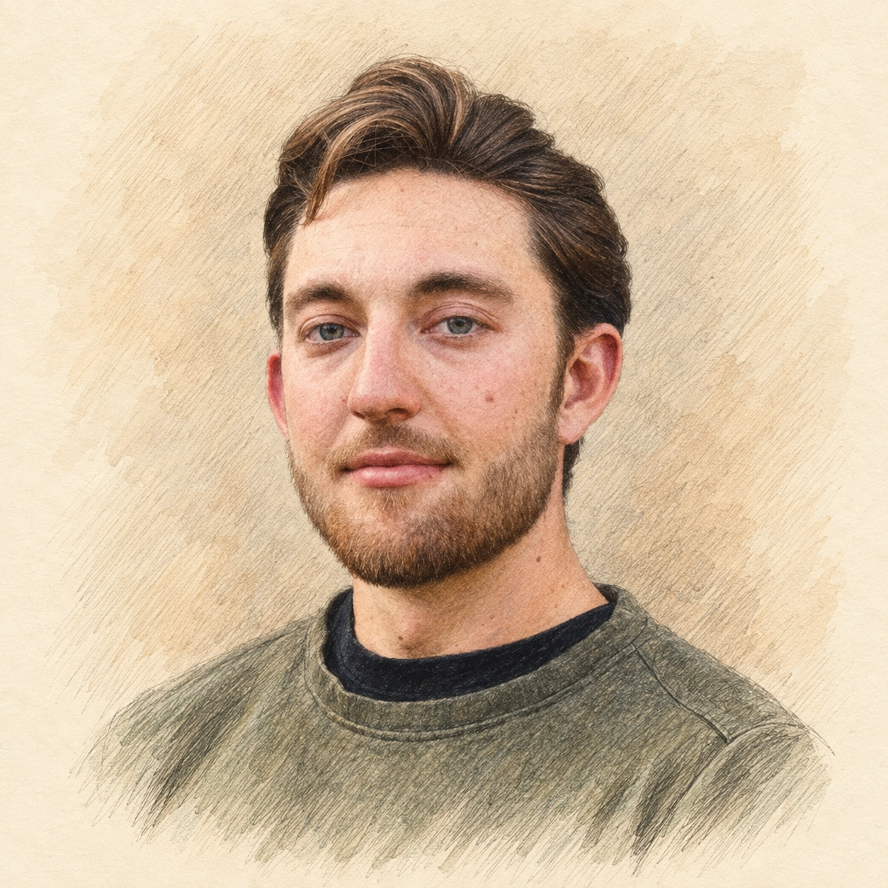 Drawn portrait of Zane Koch