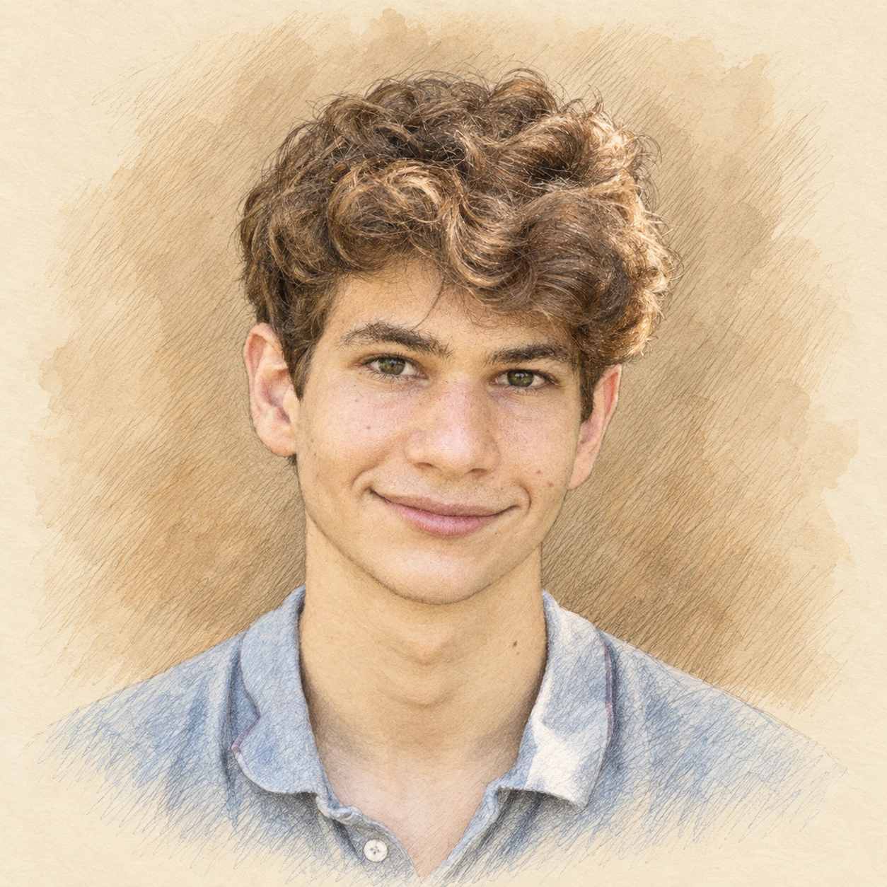 Drawn portrait of Wyatt Morgan