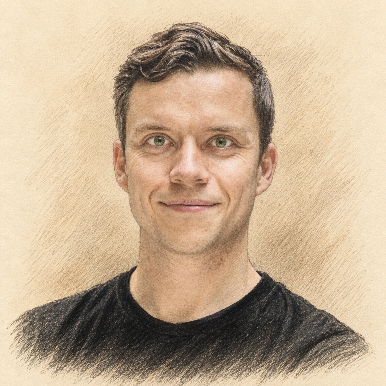 Drawn portrait of Martin Borch Jensen