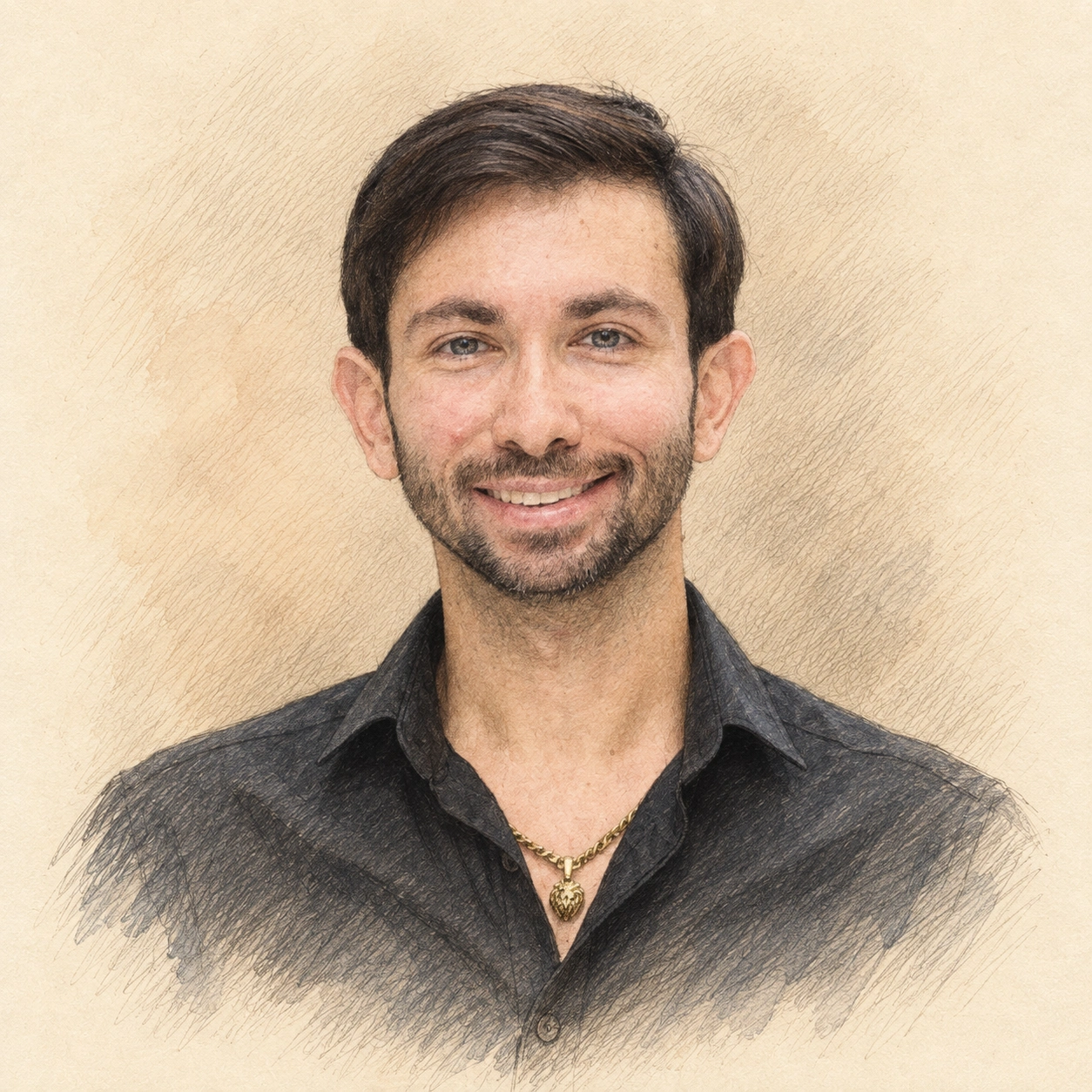 Drawn portrait of Alpkaan Celik