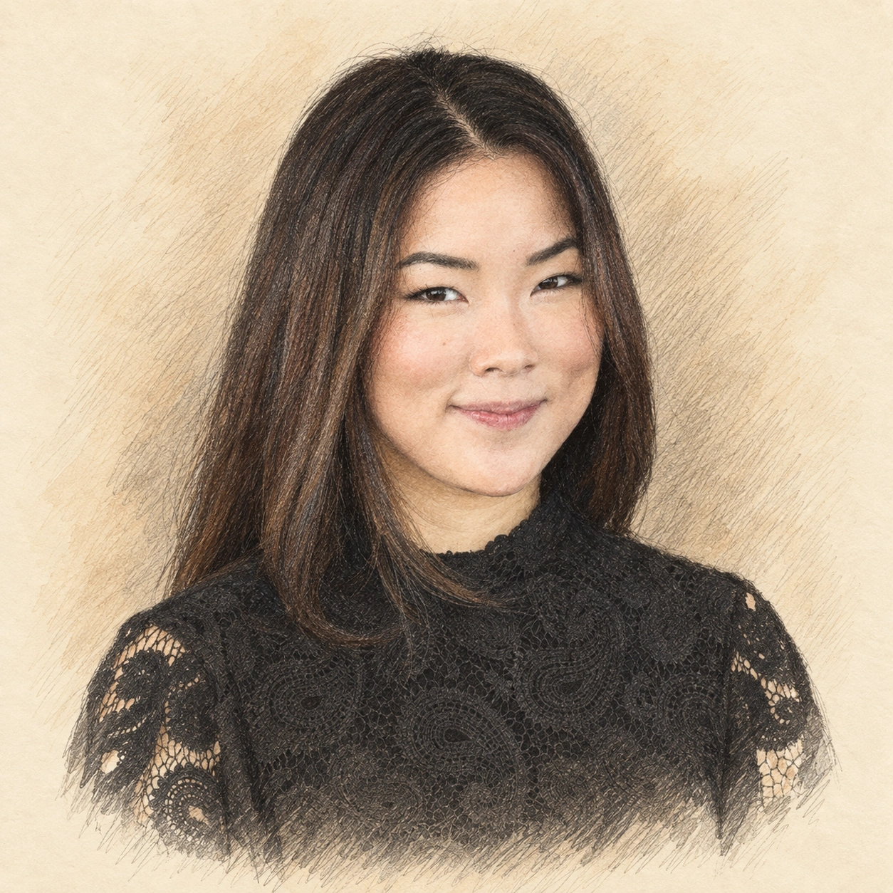 Drawn portrait of Lauren Nam