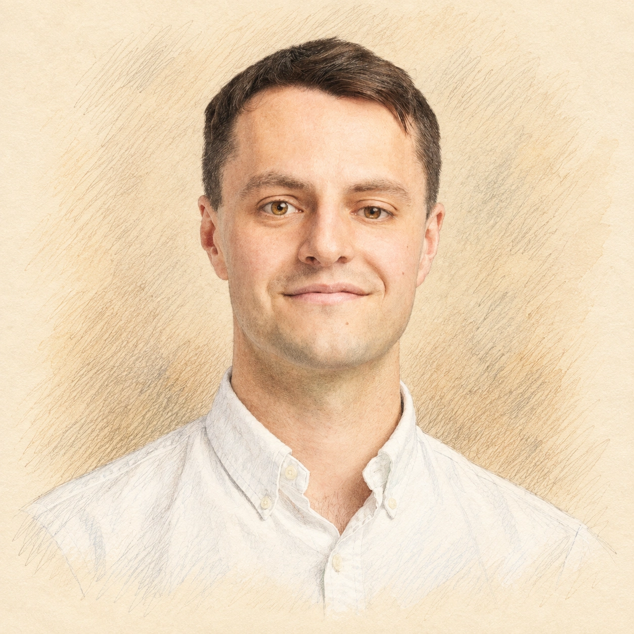 Drawn portrait of Maarten de Vries