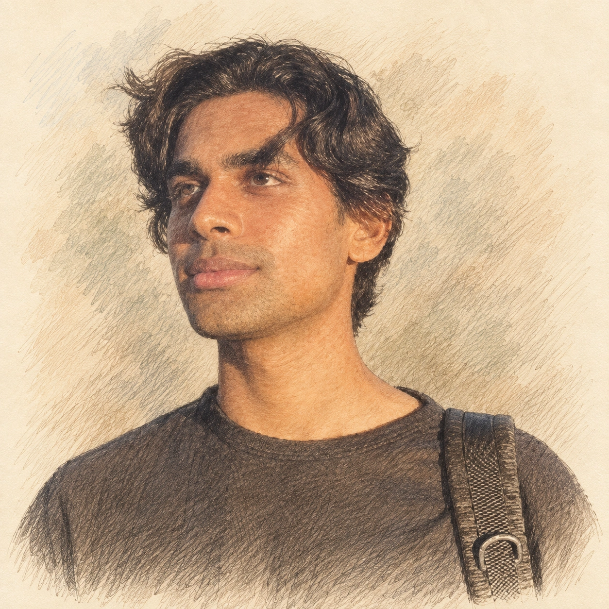 Drawn portrait of Kush Sharma