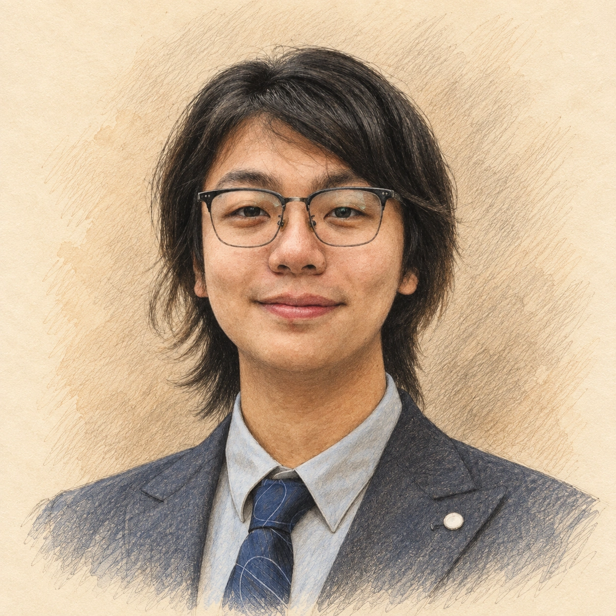 Drawn portrait of Zijian Carl Ma