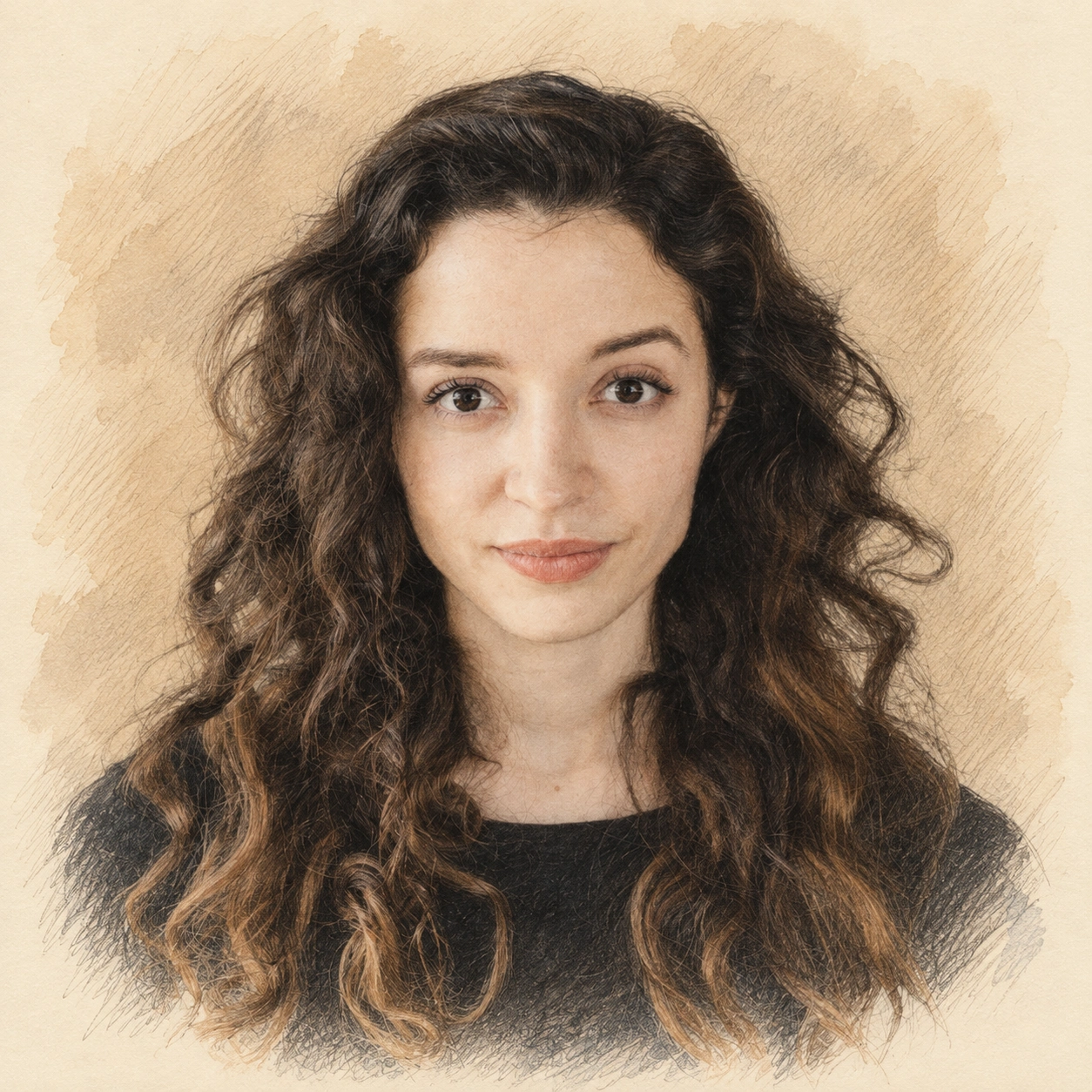 Drawn portrait of Lada Nuzhna