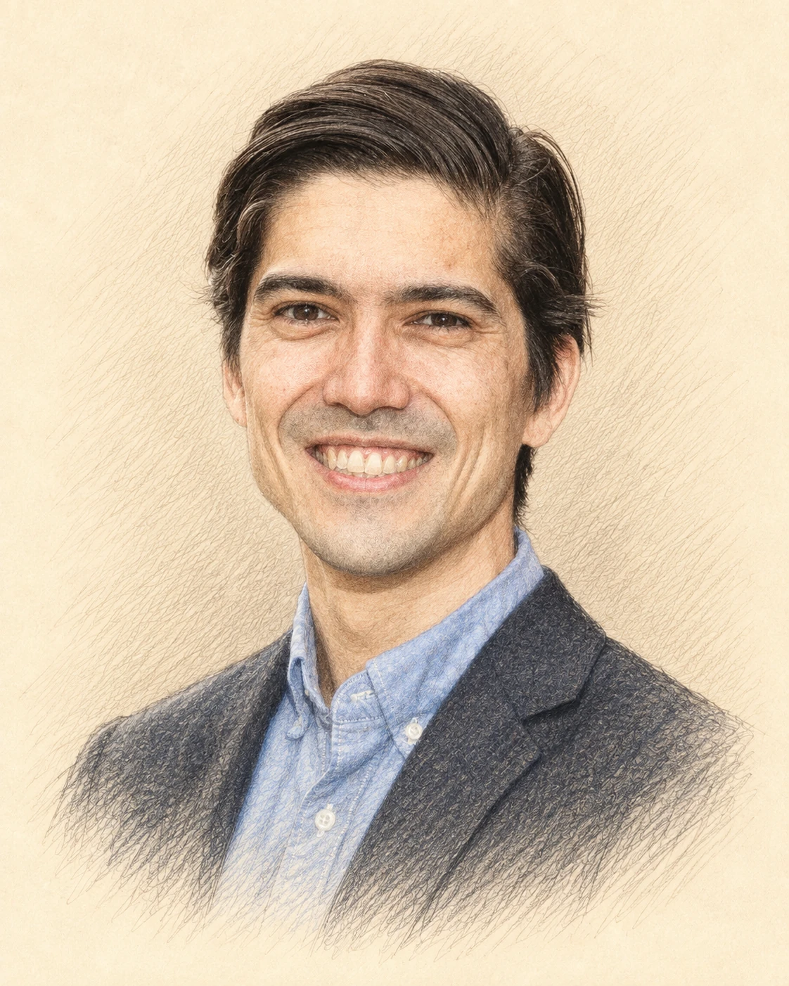 Drawn portrait of Jesse Engreitz